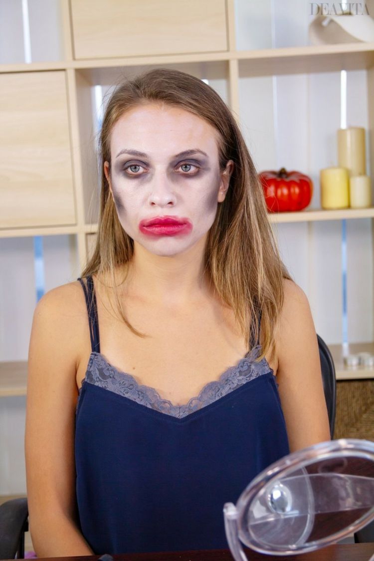 zombie brud smink instruktioner halloween idéer