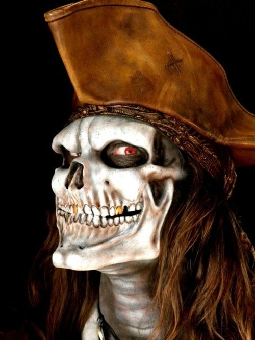 Kostymer pirat skelett make -up man
