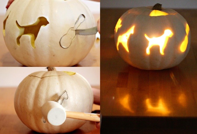 Halloween pumpa carving mallar-hund-kex-former-cut-out-ihåliga