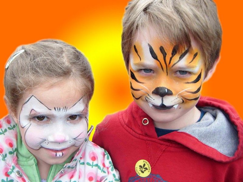 Halloween make-up barn kanin tiger