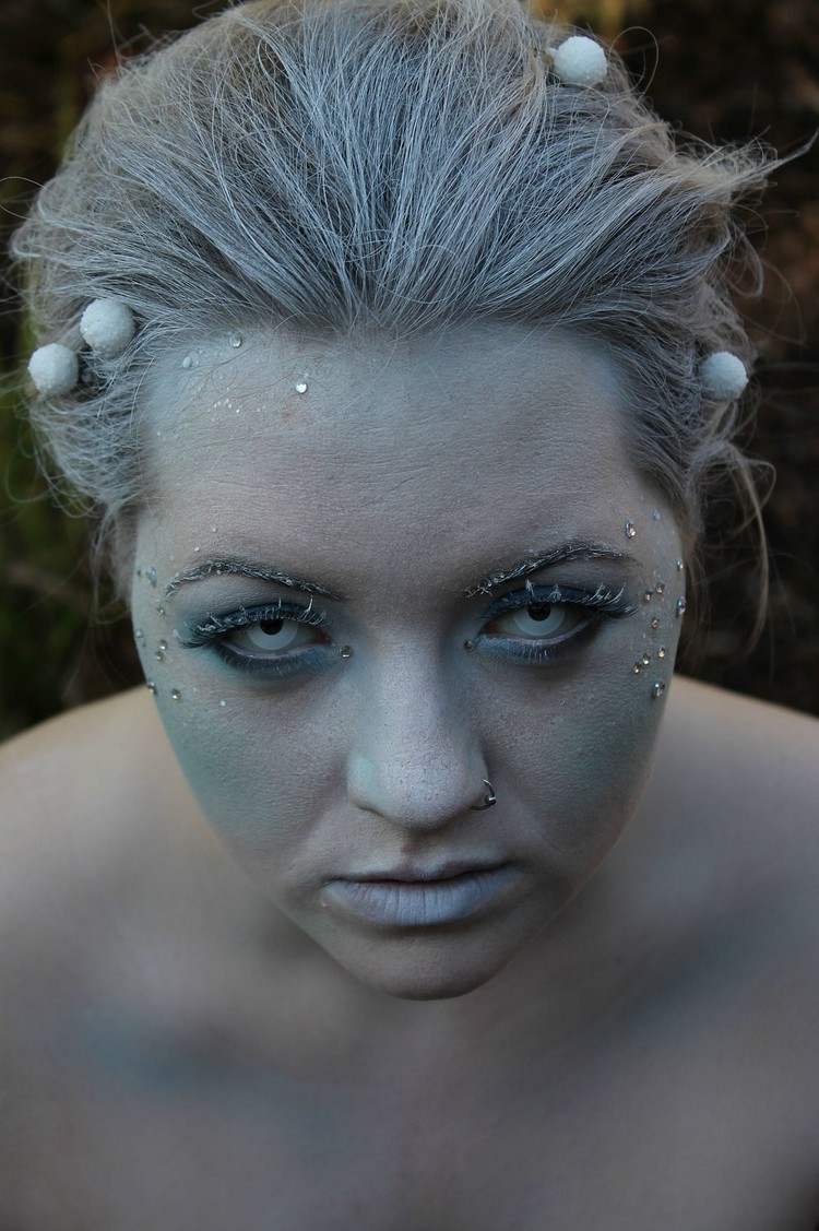 halloween-smink-idéer-zombie-is drottning-strass