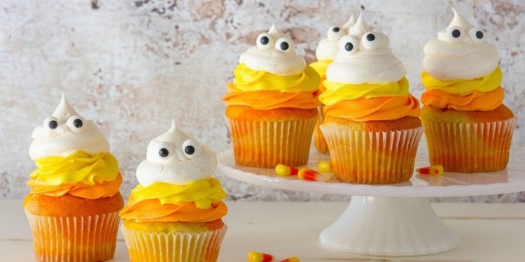 halloween muffins dekoration spökögon idéer