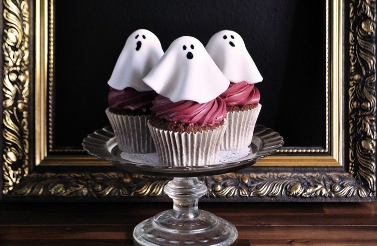 ghost marsipan skräck muffins dekoration