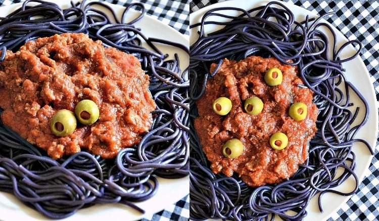 halloween-fest-recept-spagetti-svart-bolognese-sås-oliver