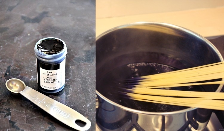 halloween-fest-recept-spagetti-svart-färger-ätbar-färg