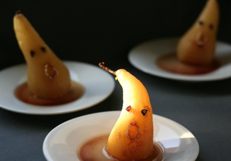 halloween-fest-recept-dessert-päron-spöke-roliga-förbereda