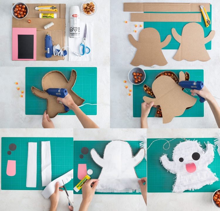 Halloween piñata ghost crafting instruktioner och tips för fyllning