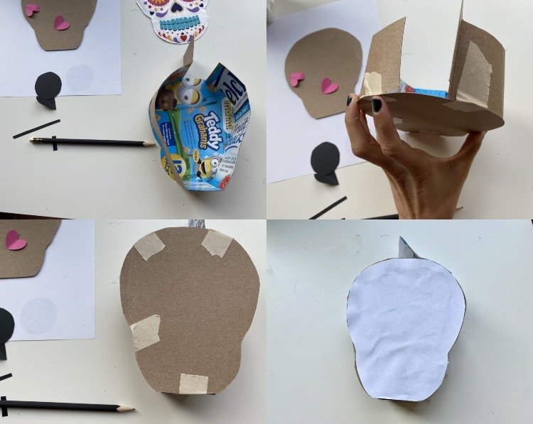 Halloween piñata skalle gör instruktioner