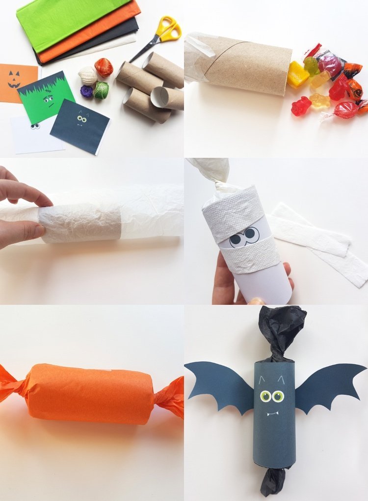 Hur man gör Halloween piñata av toalettpappersrullar