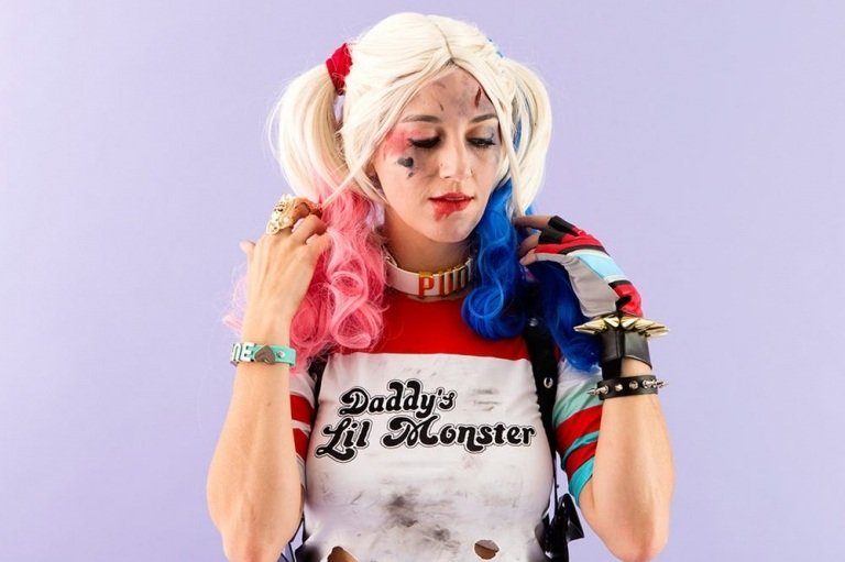 Enkla Halloween -idéer för enkla kvinnor Harley Quinn