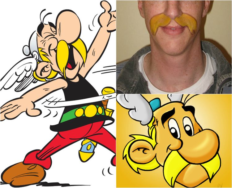 halloween smink tips asterix-mustasch-smink-blond