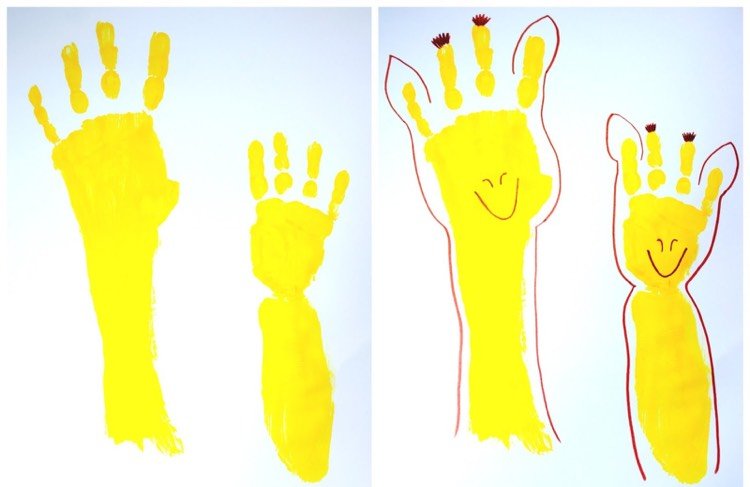 handavtryck-bilder-barn-djur-giraffer-familjepapper