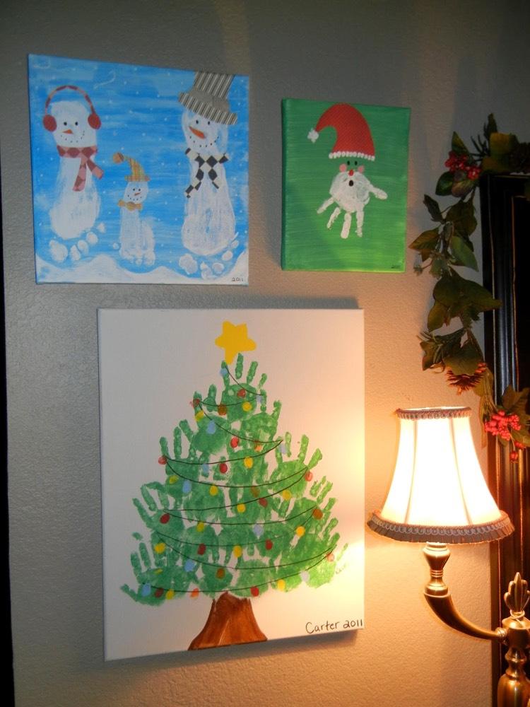 handavtryck-bilder-barn-duk-konstverk-julmotiv