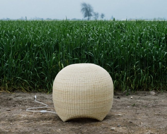 Golvlampa design korg flätad Mimbre nyckelpiga inspirerad