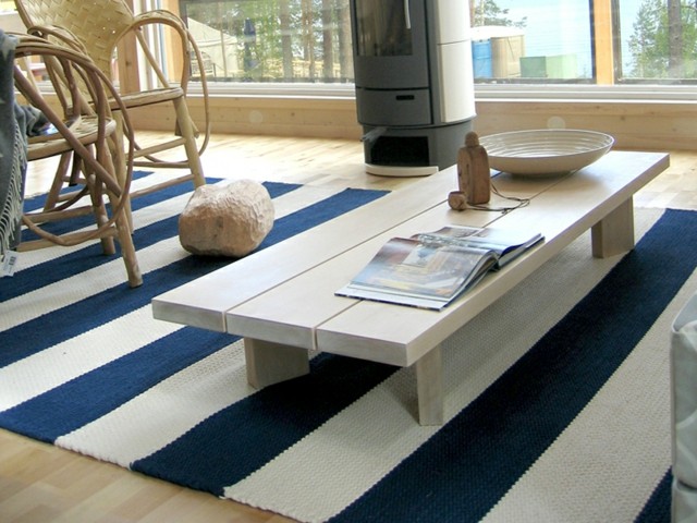 Vit blå låg soffbord trä möbler design