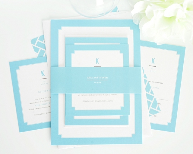 Bröllopskort vitblå ramuppsättning hortensia -kort