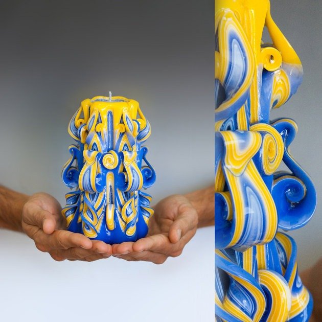 dekorativa-ljus-design-carving-modern-färg-kombinationer-blå-gul
