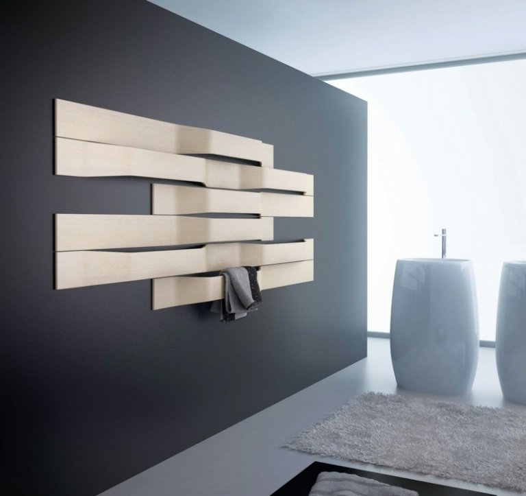 handdukshållare trä minimalistisk ljus väggdesign morfos