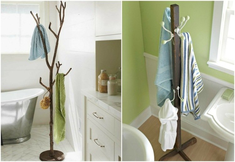 Handdukshållare-badrum-stående-trä-skåp-diskbänk-svamp-tvål
