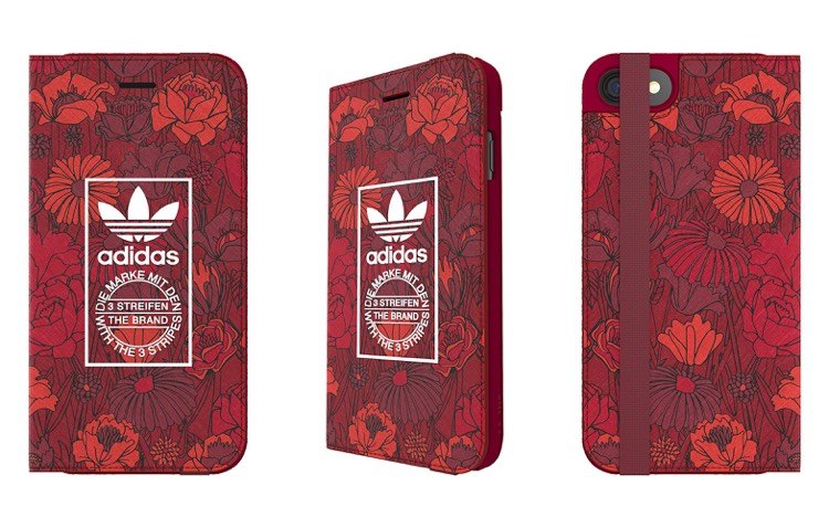mobilskal-ny-iphone7-tyg-röd-adidas-blommor