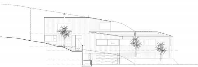 Hillside house modern design Dublin Street Nya Zeeland sidovy