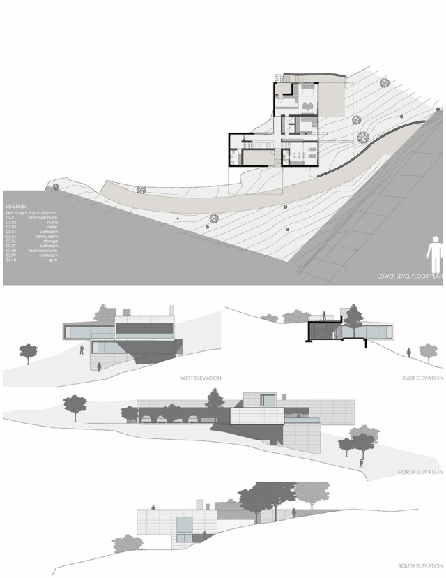 Arquitectura Mexico projekt hus på sluttning från sidan