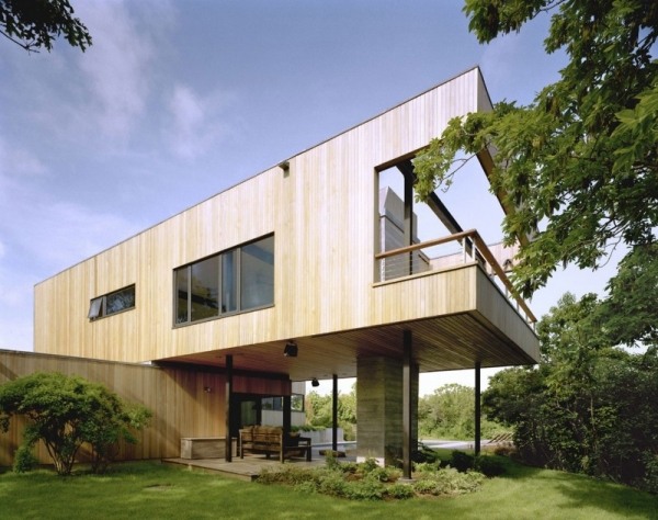 fasad träbeklädnad bank hus modern design