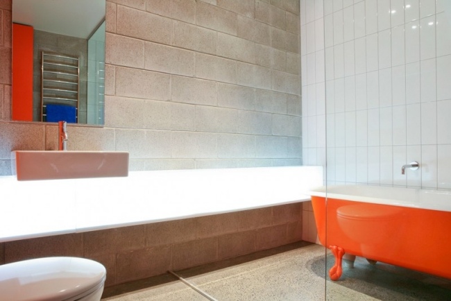 Keramiska plattor badrum-vertikalt läggande bad-fristående Orange