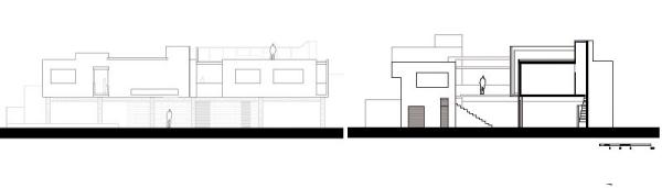 husbetong och glas med modern designplan