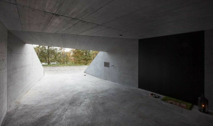 betong carport modern bilparkering arkitektur