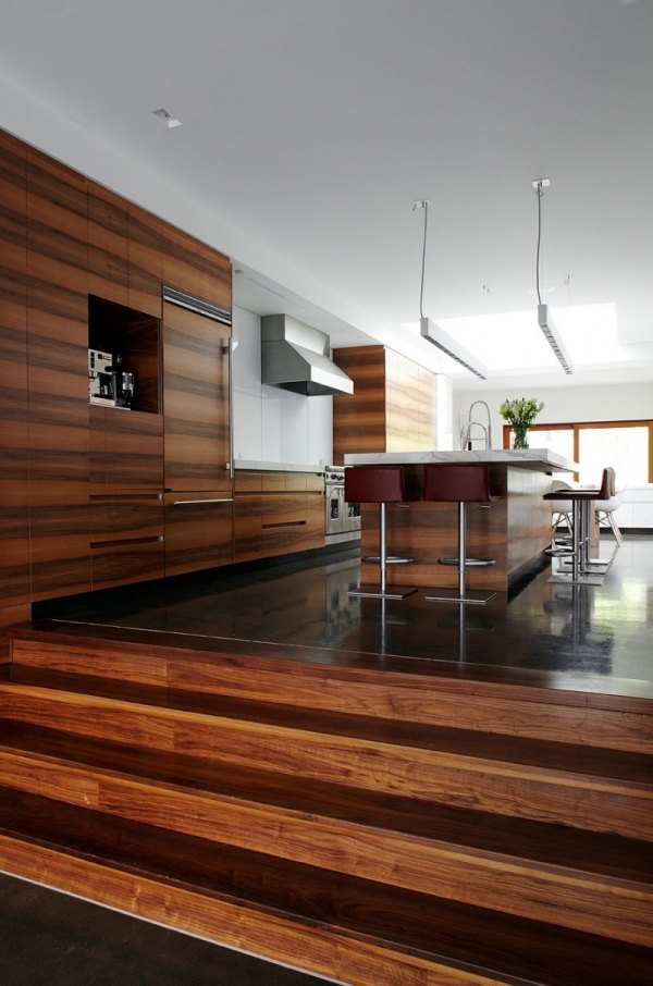 hus trä med modern design interiör trä