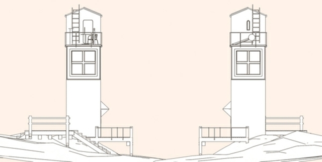 Husets innovativa projekt 3D -plan från sidan