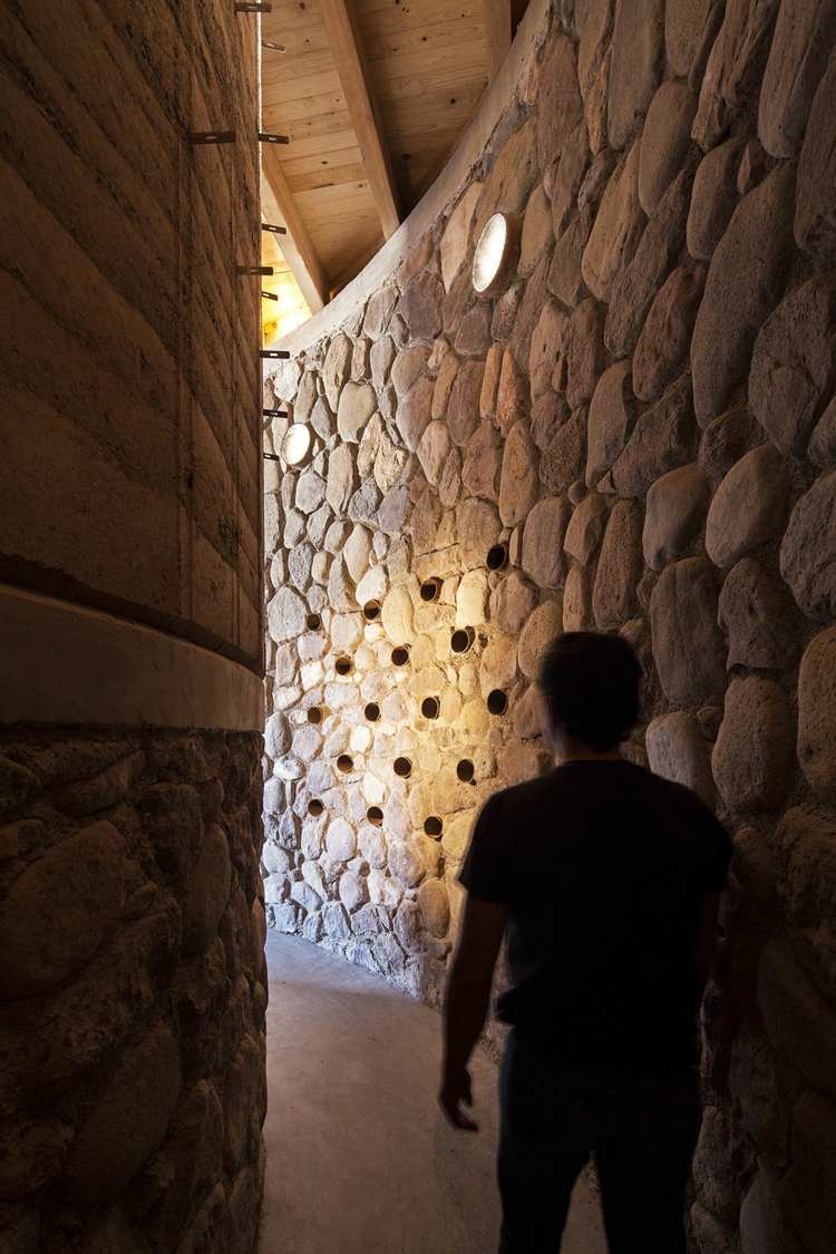material återvunnet hus hall grotta ser belysning stenmur idé