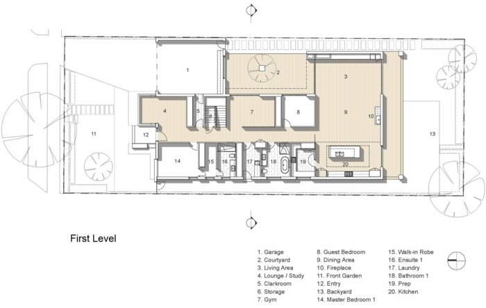 husdesign från Melbourne projekt planlösning rumsfördelning