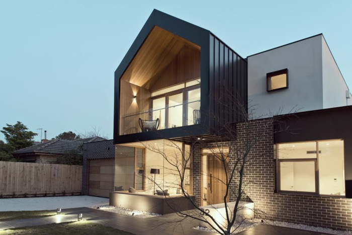 husdesign från Melbourne entré framgård belysning modern arkitektur