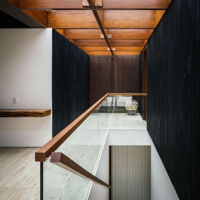trappa ledstång glas design hus brazil modern