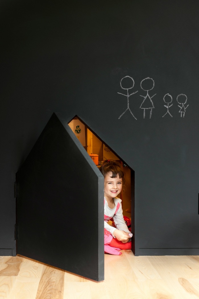 barnrums husdesign lekhörna svart tavla färg svart