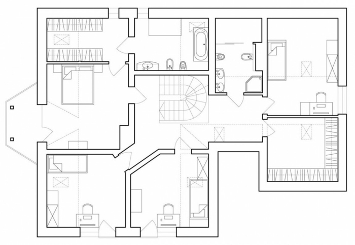 husinredning design planlösning andra våningsplan