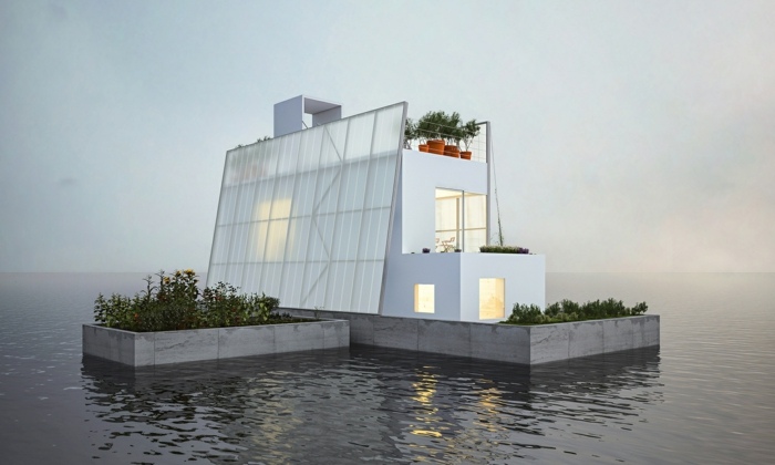 hus i vattnet arkitektur carl turner trädgårdspaneler