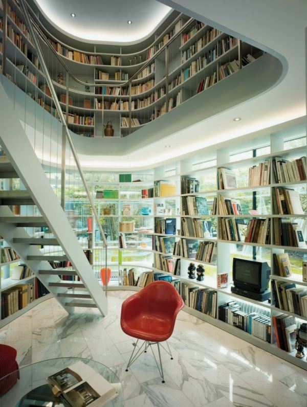 Ställ in bibliotek -Idé för husdesign