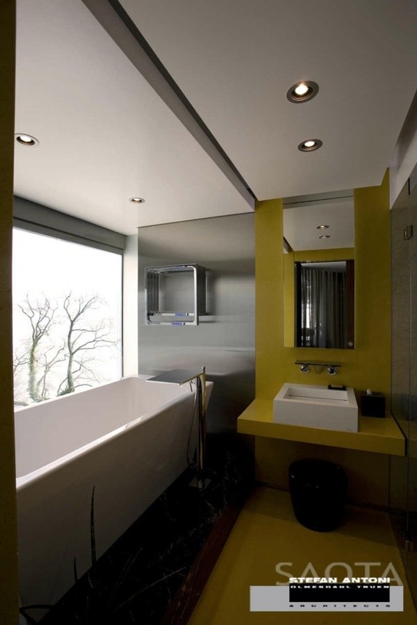modern badrumsdesign gul