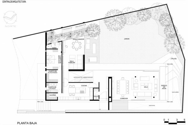 minimalistisk husdesignplan