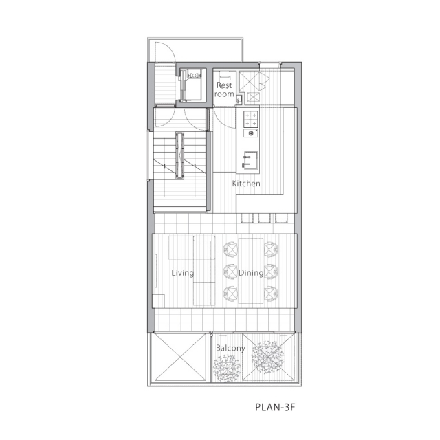 tokio haus första våningen rum layout-rum plan rektangulär planlösning