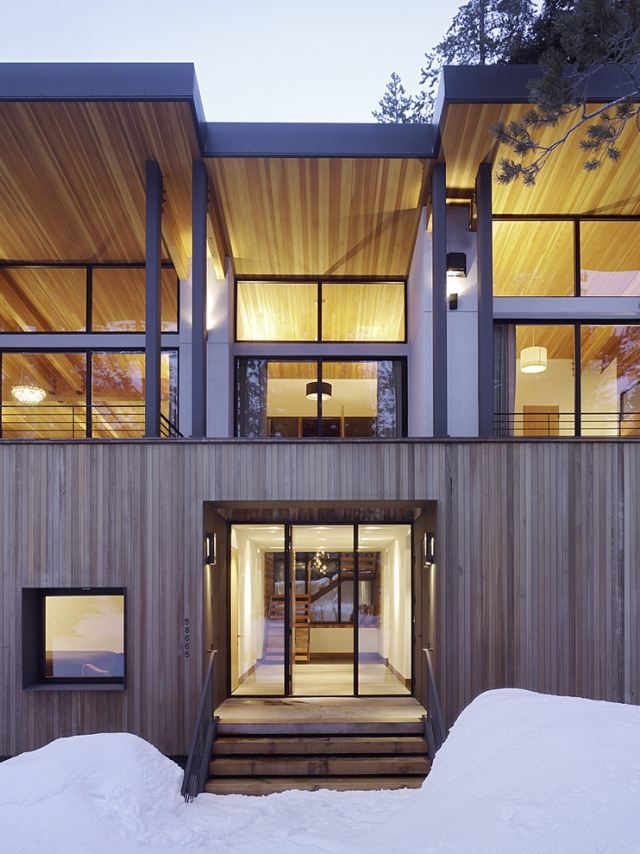 villa underbar modern design trappa entré hängande lampor