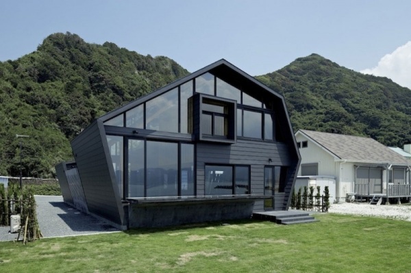 hus geometriska former i japan fasad