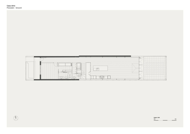Planritning av första våningen i Casa Atrio av Biasol