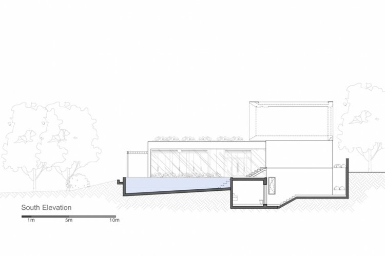 trädgård villa sidovy medelhavet och teak accenter