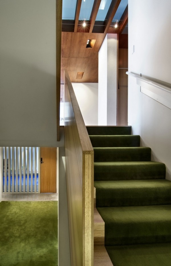 Trä trappmatta-grön matta
