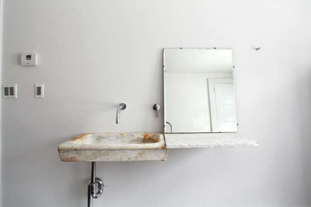 Lantlig stil look rostfritt stål beslag spegel badrum design idéer