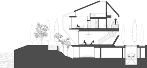 husets tvärsnitt geometriska arkitektur av formwerkz